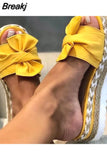 Sandals Women Heels Sandals with Wedges Shoes for Women Platform Sandals Summer Slippers Butterfly-knot Elegant Summer
