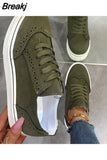 Up Ladies Flat Shoes 2023 New Spring Autumn Vulcanized Shoes Fashion Women's Sneakers Light Fashion Solid Color Lace