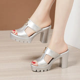 Slippers Women's Summer 2023 New Fishmouth Sandals, Thick Heels, Waterproof Platform, Large Size