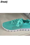 mesh breathable slip-on flat tennis casual shoes walking shoes plus size sports shoes ladies vulcanized shoes