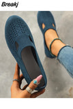 Women's Shoes Mesh Light Breathable Slip on Casual Shoes Solid Color Versatile Low Help Flat Shoes Zapatos De Mujer
