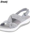 Women Sandals 2023 Summer Closed Toe Roman Sandals Women Bow Platform Wedges Sandals Women Sandals Plus Size