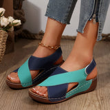 Breakj And Autumn 2024 New Flat Bottom Slope And Fish Mouth Sandals Women Large Thick Bottom Hollow Beach