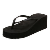 Wedge Flip Flops for Women 2023 Fashion Clip Toe Platform Slippers Woman Lightweight Thick Bottom Non Slip Beach