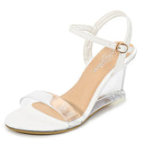 Breakj Versatile Wedge Sandal Women's Summer 2023 New Sexy Crystal Transparent High Heels With Wedge