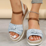 Wedge Sandals for Women Summer Peep Toe Non Slip Gladiator Shoes Woman Fashion Bowtie Platform Sandalias Mujer