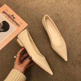Single Shoes Women's Autumn Princess Shoes Tip Shallow Mouth Really Soft Leather Low Heel Grandma Shoes Professional Flat Soles Show Thin Ladle