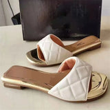 Square Toe Slippers Women Peep Toe Heel Slides Summer Shoe Women Embroidery Mule Massage Outsole Slipper Size