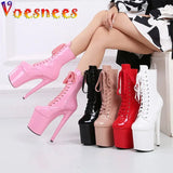 Women Mid-Calf Boots 8 Inches Club Side Zip Thin High Heels Pole Dancing Booties Plus Size Fashion Cosplay Woman