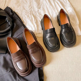 Real Leather Size 34-40 Women Loafers Fashion Platform Sexy Solid High Heels Shoes Woman Pumps Office Lady