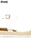 Wedges Shoes 2023 Trend Women High Heels Chaussures Platform Sandals Summer Footwear for Woman Leopard Plus Size 42