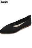 Fashion Slip on Mesh Loafers Breathable Stretch Ballet Shallow Flat Elegant Women Soft Bottom Pointed Toe Boat Shoes
