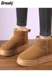 Womens Boots Winter Womens Ankle Boots Winter Shoes Women's Snow Boots Botas Mujer Warm Heightened Faux Suede Shoes