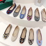 Knitted Single Shoes Women Flat Shoes Round Toe Casual Shoes 11 Colors Spring Summer Plus Size