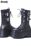 Women Ankle Boot Gothic Style Cool Women Triple Bottom Boot 2023 Brand New Street Women Platform Sandals Shoes Big Size