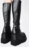 Ladies High Platform Boots Fashion Zip High Heels Boots Women Wedges Shoes Woman Casual Boots Heels Plus Size