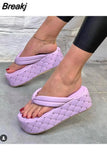 Sale Ladies High Heel Sandals Thick Summer Wedge Sandals Slippers Ladies Thick Sole Casual All-match Slippers Large