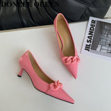 Pointed Toe Thin High Heels Shoes Women Female Pumps For Party Dress Shoes Brand Chain Decoration