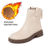 Ankle Boots Female Luxury Designer Shoes Woman Wedges Platform Heels Women's Boots Free Shipping Short Leather