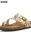 2023 New Women Summer Cork Slippers Casual Slip on Beach Outside Slides Flip Flops