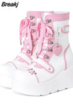 Gothic Style Platform Mary Jean Shoes New Fashion Brand 2023 Spring Summer Round Toe Buckle Sandals Boot Party Role