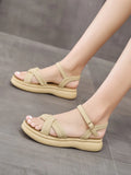 Sandals Flat Summer Shoes Woman Suit Female Beige Buckle Strap Clear Heels New Without Gladiator Girls Black Low Comfort