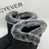 New Waterproof Snow Boots Woman Rabbit Fur Non Slip Winter Padded Boots Women Platform Keep Warm Ankle Botas De Mujer