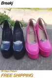 Heeled Ankle Strap Pumps Sweet Platform Pink Square Heel Woman High Heels Pumps Platform Shoes 2023 Spring Woman