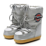 Women Boots Women Winter Parent-child Snow Boots Fashion Warm Lace Up Platform Shoes for Women Waterproof Non-slip Space