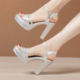 Model Catwalk High-Heel Thick-Heeled Sandals Women 2023 New Thick-Soled Waterproof Platform Fish Mouth Sandals