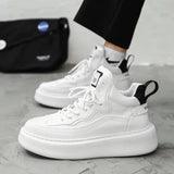 Sneakers High Top For Men Vulcanized Leather Shoes Platform Sneakers Fashion Mens Skateboard Shoes