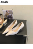Women Pumps Pointed Toe Thin Heels Office Dress Shoes Wedding Party Elegant Ladies Female Slip On Loafers Brand Zapatillas