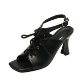 Women Sandals Lace-Up Summer Shoes Woman Heels Sandals Gladiator Sandals Woman Pumps High Heels