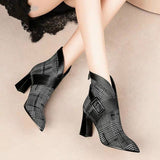 Women's Boots 2023 New Fashion Temperament Autumn and Winter High Heels and Ankle Shoes Boots Wedding Party