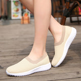 Breakj Spring New Flying Women's Shoes For The Elderly Walking Shoes Light Flat Leisure Shoes Comfortable Lazy