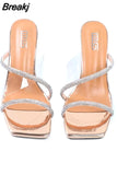 Slides Shoes Womens Slippers Outdoor Pantofle Heeled Mules Low Jelly 2023 High Thin Basic Rubber Crystal Sexy Rome
