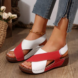 Breakj And Autumn 2024 New Flat Bottom Slope And Fish Mouth Sandals Women Large Thick Bottom Hollow Beach