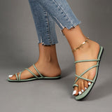 Summer Women Slippers Beach Fashion Flats Slip on Square Toe Slides Woman Outdoor Casual Shoes Zapatos Para