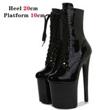 Inch Pole Dance Shoes Slim Heel Boots 20cm Serpentine Boots New Patent Leather Stiletto Nightclub Stage High Heels Bottom