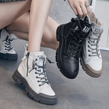 Flats Woman Sneakers Women's Shoes Ladies Casual Breathable Female Ankle boots Lace Up Woman Comfort High Top Shoes