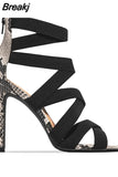 New Summer Women's High Heels Stiletto Women's Sandals Fashion All-match Zipper Sexy Open Toe Buckle Sandals Women