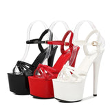 Breakj Leather Sandals Special High Heels Heel Sexy Black Waterproof Platform Hate Day Superb High Slippers Female