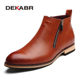 2022 Men Boots Comfortable Black Winter Warm Waterproof Fashion Ankle Boots Casual Men Pu Leather Snow Boots Winter