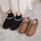 Breakj Winter New National Women's Cotton Shoes Half-Dragging Snow Boots Cotton Slippers Lace Is Very Explosive