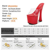 8 Color Women's High Heel Sandals 2023 Summer Transparent PVC Sexy Wedding Slippers 20CM Platform Thick Heel Shoes Size