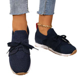 Breakj New Casual Women's Sneakers Large-Size Flying Mesh Lace Sports Single Shoes