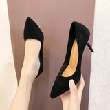 Heels Fine Heeled Shoes Sandals Ladies Lace-Up Shallow Mouth Slip On Branded Pumps Pointed Wedge