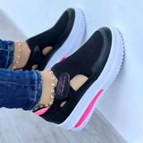 Vulcanize Shoes 2022 Summer New Breathable Mesh Plus Size Platform Sneakers Women's Light 2 Wedge Casual Sport