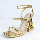 Breakj Summer New Dew Triangle And Coarse Heel Sandals Wear Anti-Slip Cool Slippers