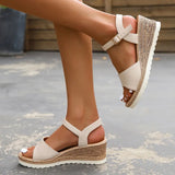 Wedge Sandals for Women Summer 2023 Buckle Strap Platform Sandles Woman Thick Sole Non Slip Casual Sandalias